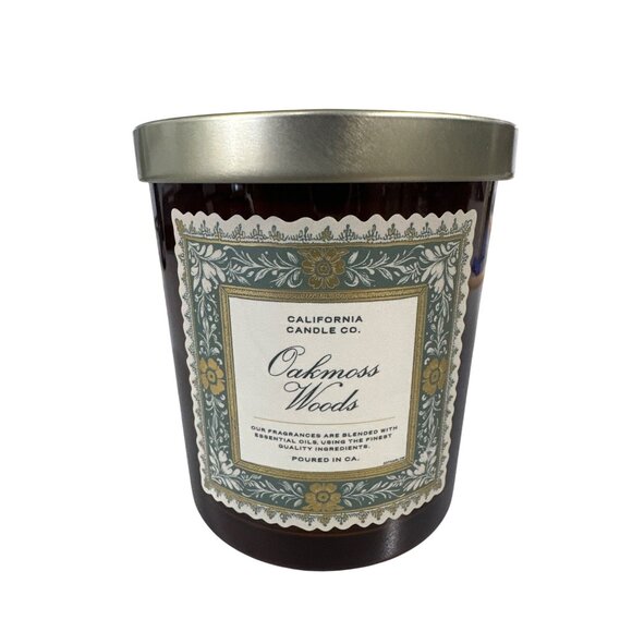 Leoben Oakmoss Woods 9oz Scented Candle 1 Wick Green Glass Jar Soy Wax - Picture 1 of 6